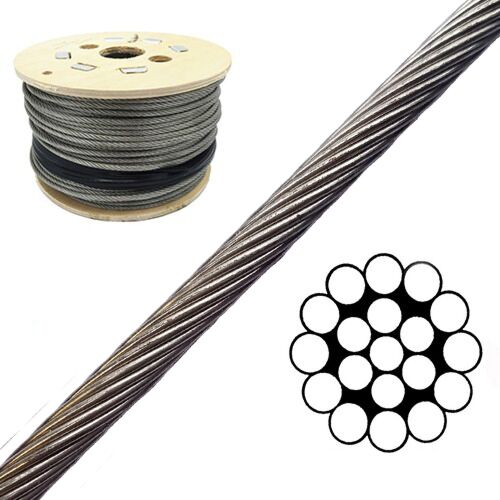 5mm 1x19 Galvanised Steel Wire Rope 100 Meter Value Reel