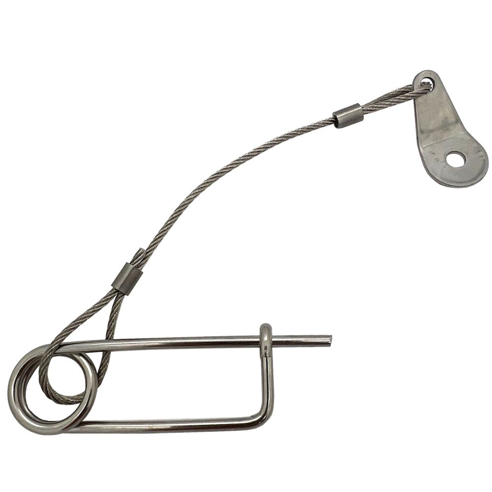 Spring Clip with Safety Wire and Tab