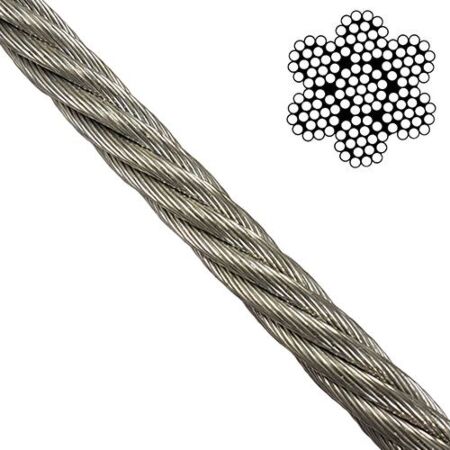 7x19 galvanised steel wire rope 250 meter reels 3mm 4mm 5mm 6mm 8mm 10mm